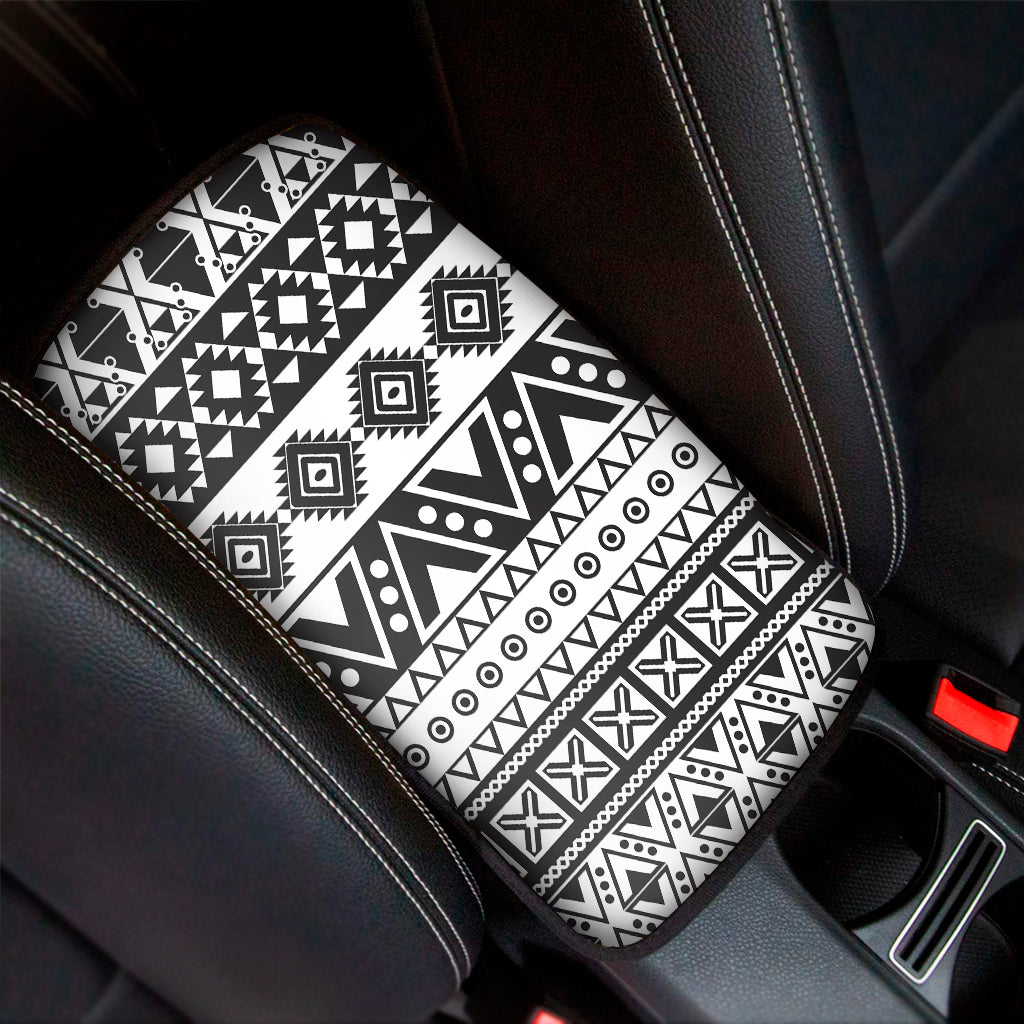 Dark Grey Aztec Pattern Print Car Center Console Cover