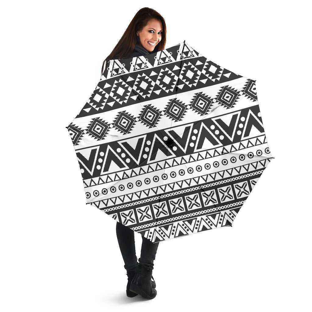 Dark Grey Aztec Pattern Print Foldable Umbrella