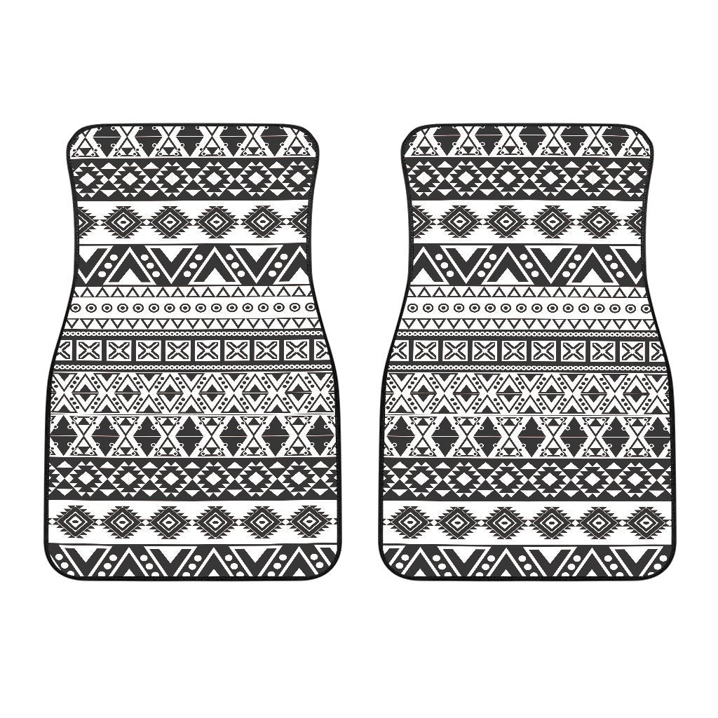 Dark Grey Aztec Pattern Print Front Car Floor Mats