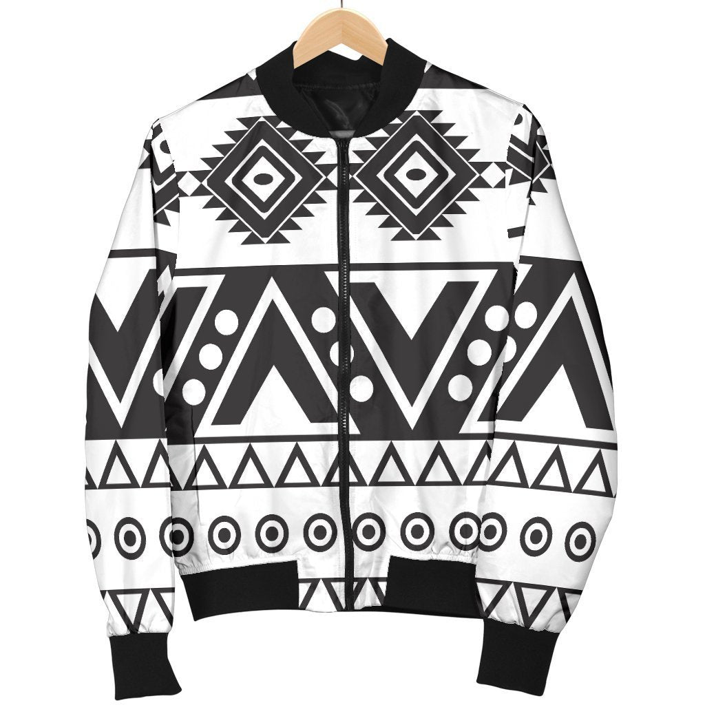 Dark Grey Aztec Pattern Print Men's Bomber Jacket