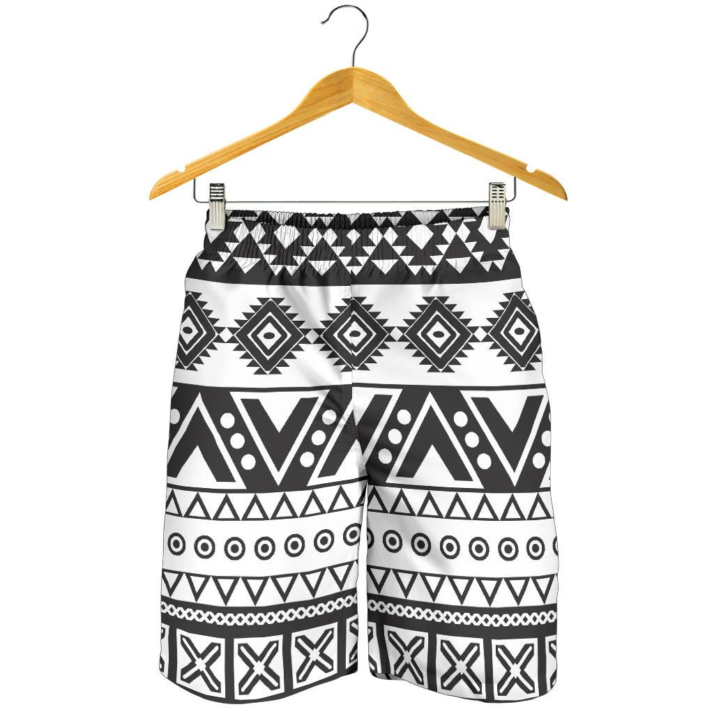 Dark Grey Aztec Pattern Print Men's Shorts