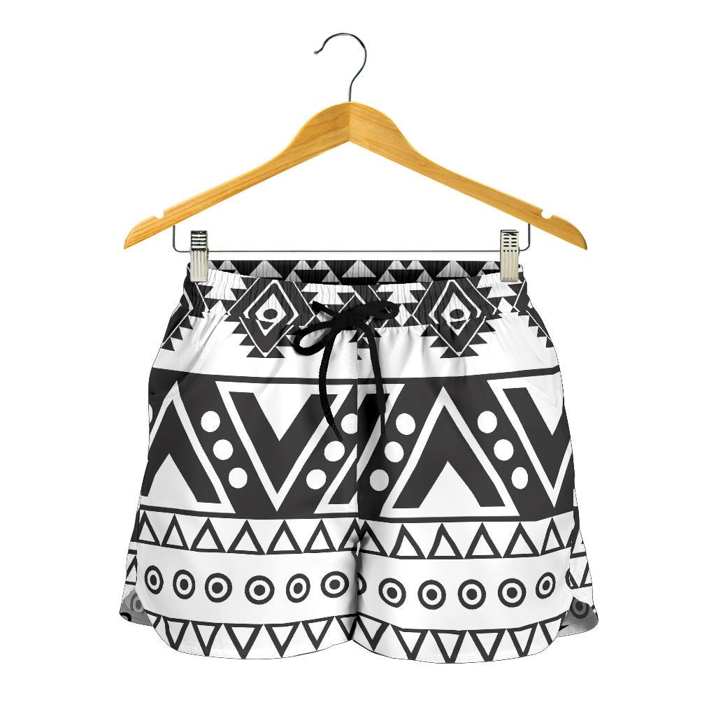 Dark Grey Aztec Pattern Print Women's Shorts