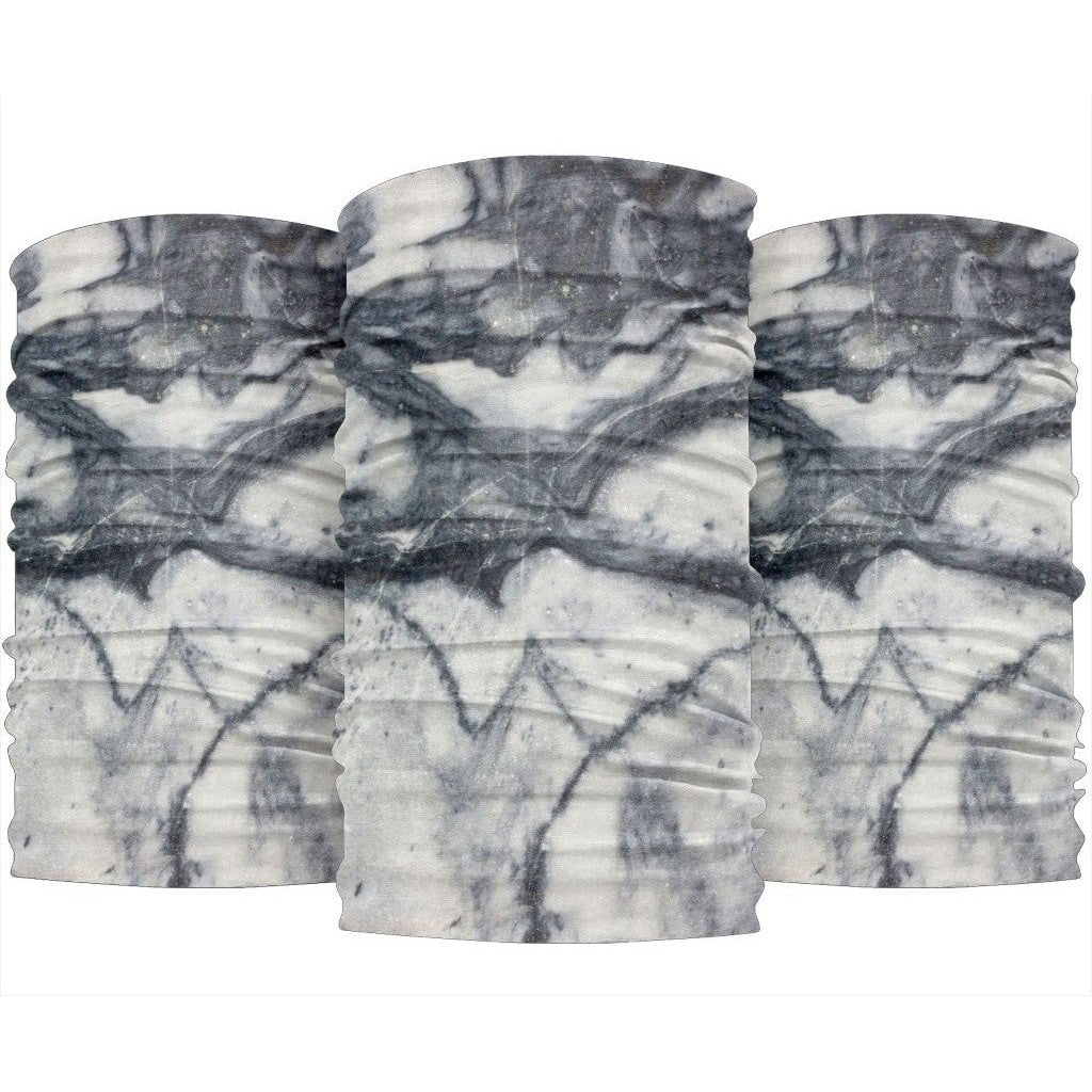 Dark Grey White Marble Print 3-Pack Bandanas