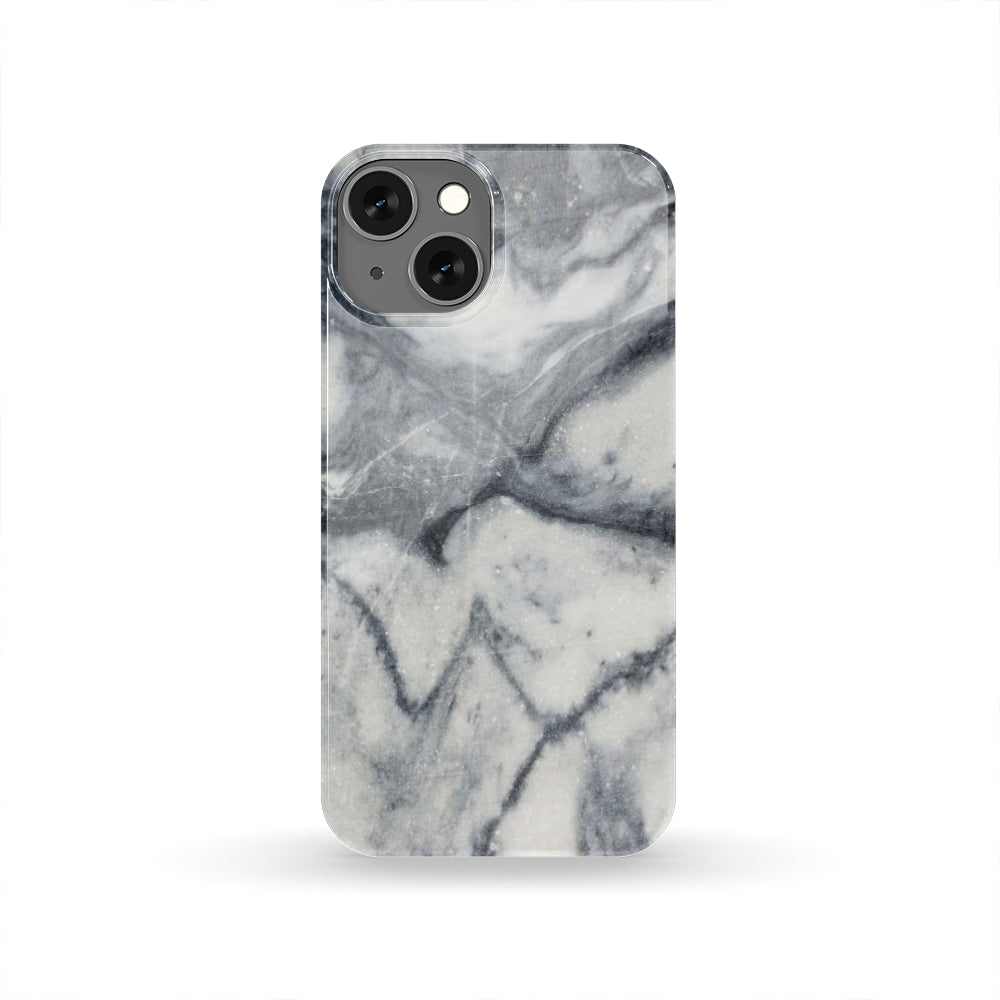 Dark Grey White Marble Print Phone Case