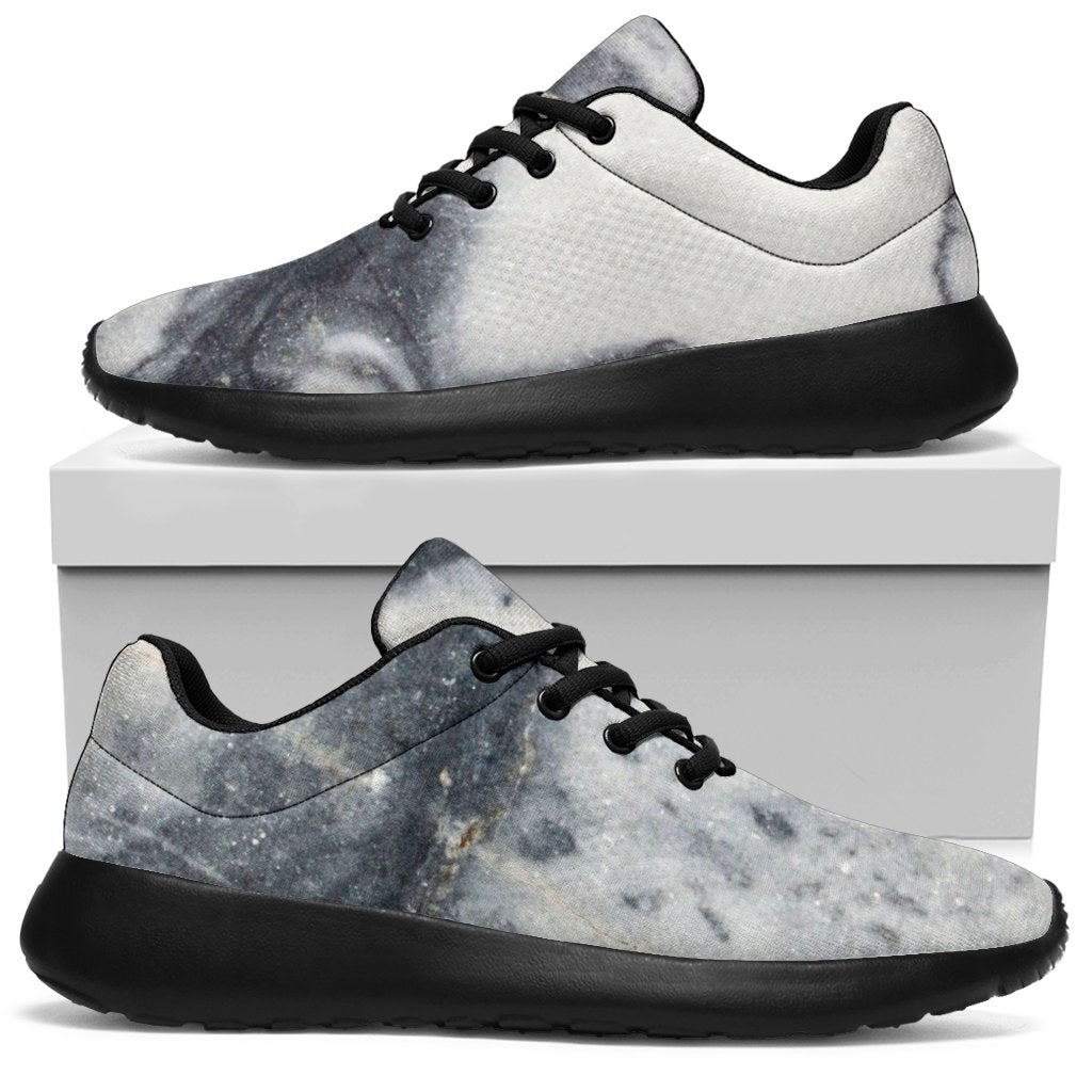 Dark Grey White Marble Print Sport Sneakers