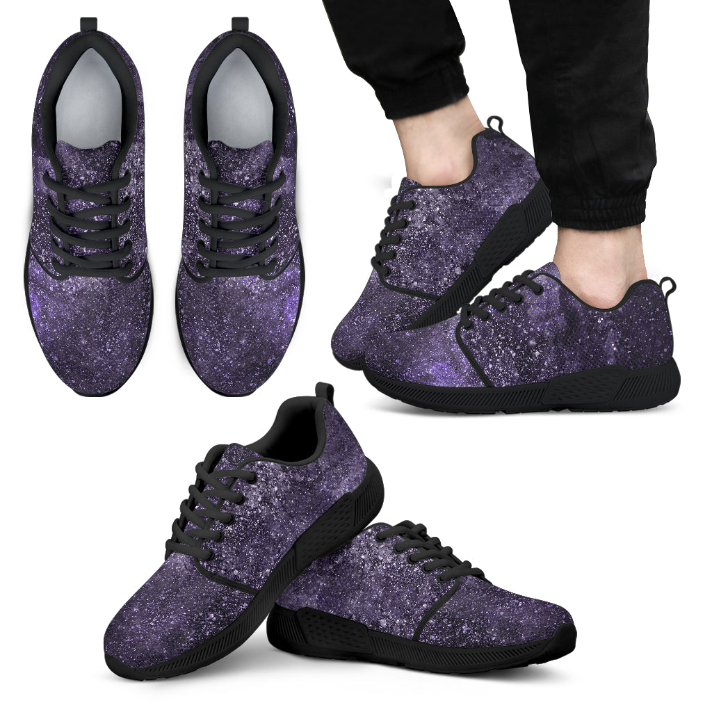 Dark Purple Cosmos Galaxy Space Print Men's Athletic Shoes