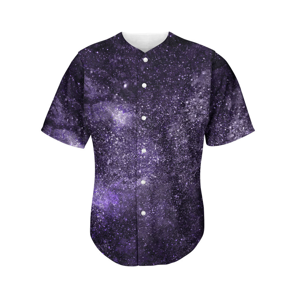 Dark Purple Cosmos Galaxy Space Print Men's Baseball Jersey