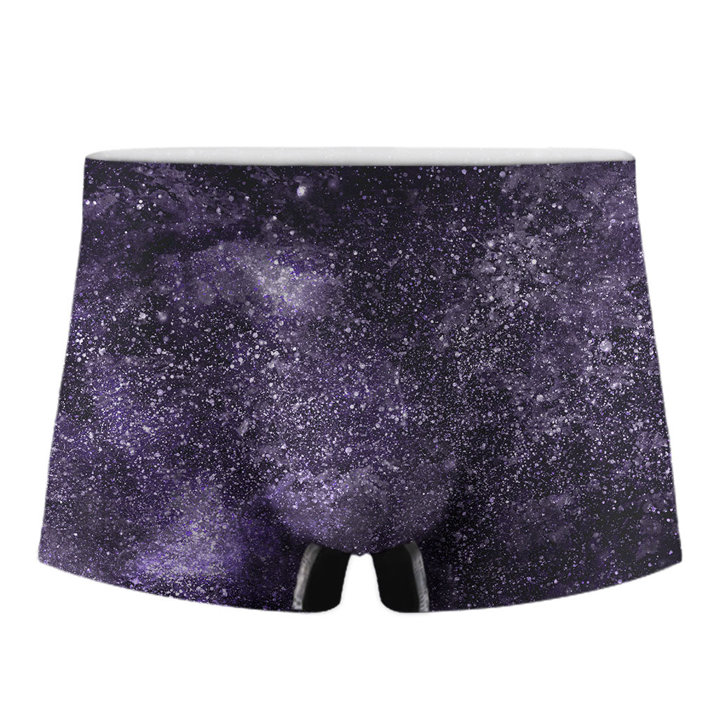 Dark Purple Cosmos Galaxy Space Print Men's Boxer Briefs