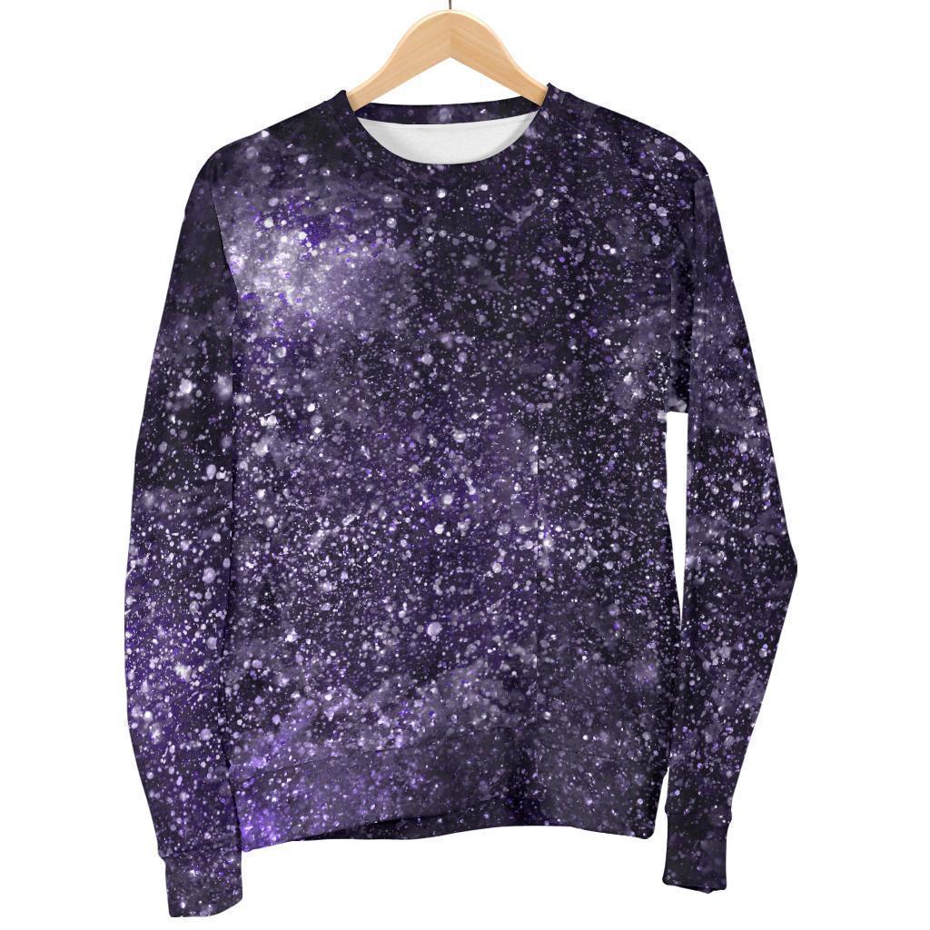 Dark Purple Cosmos Galaxy Space Print Men's Crewneck Sweatshirt