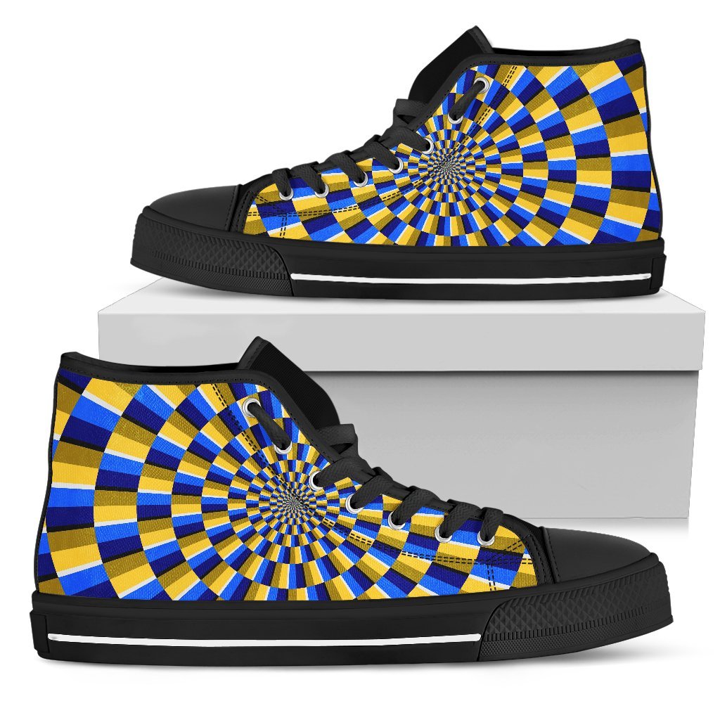 Dartboard Moving Optical Illusion Men's High Top Shoes