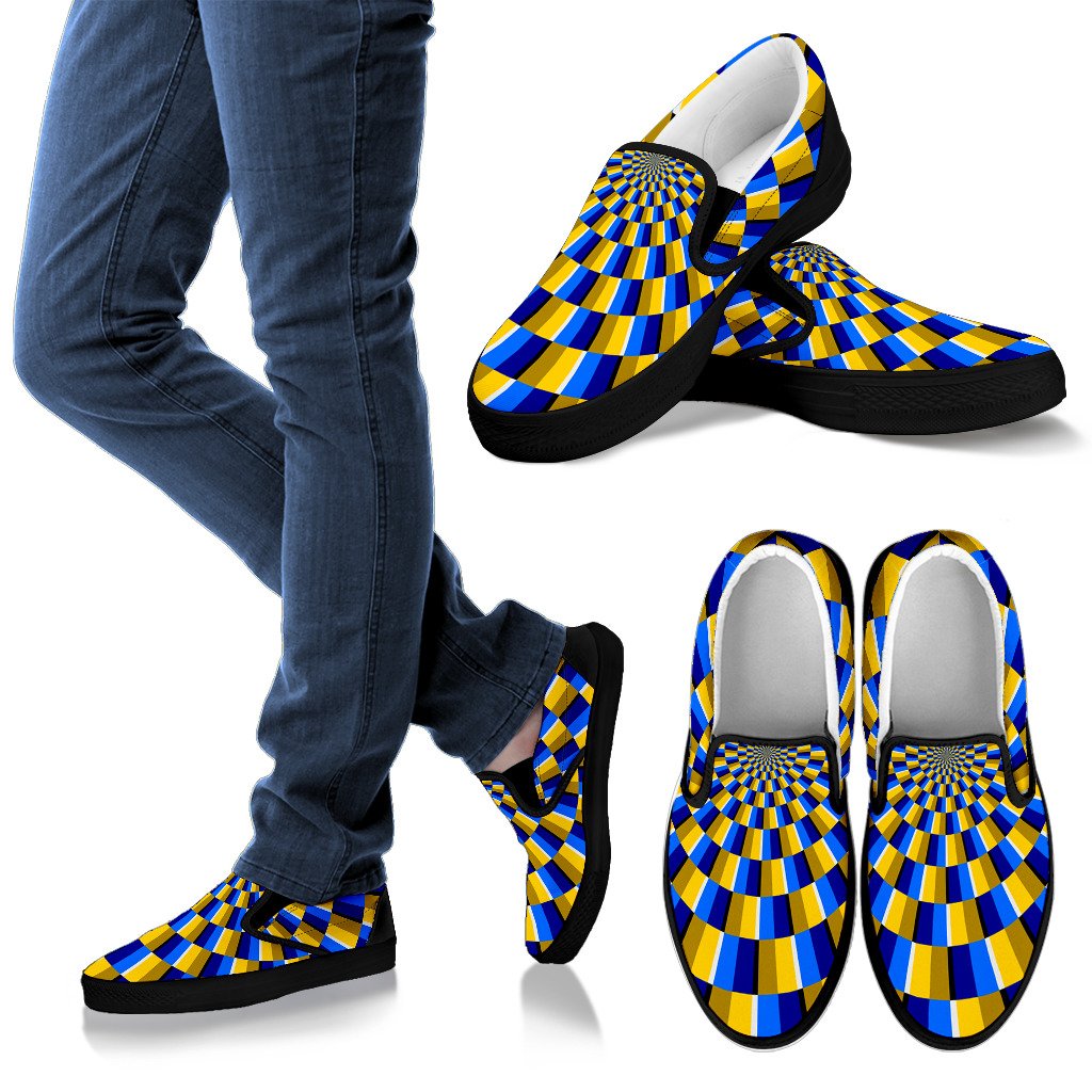 Dartboard Moving Optical Illusion Men's Slip On Shoes