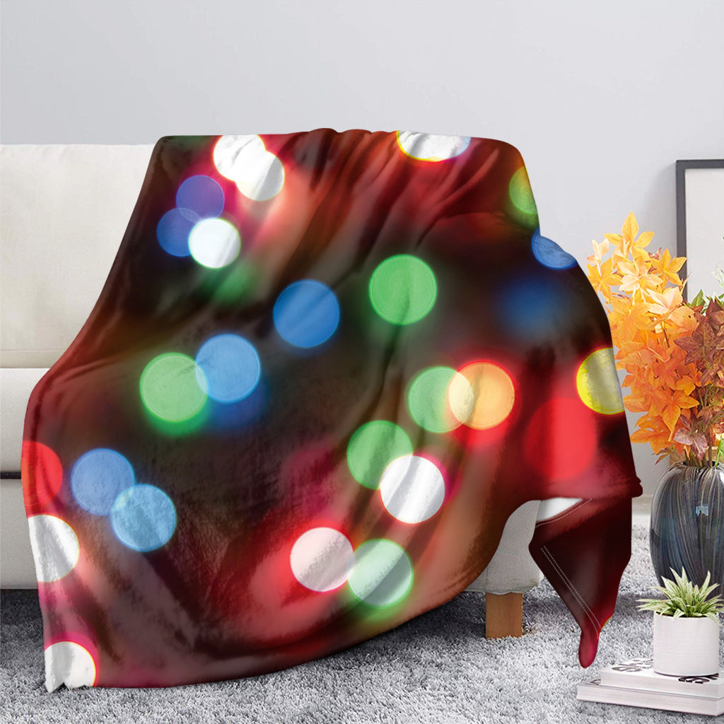 Defocused Christmas Lights Print Blanket