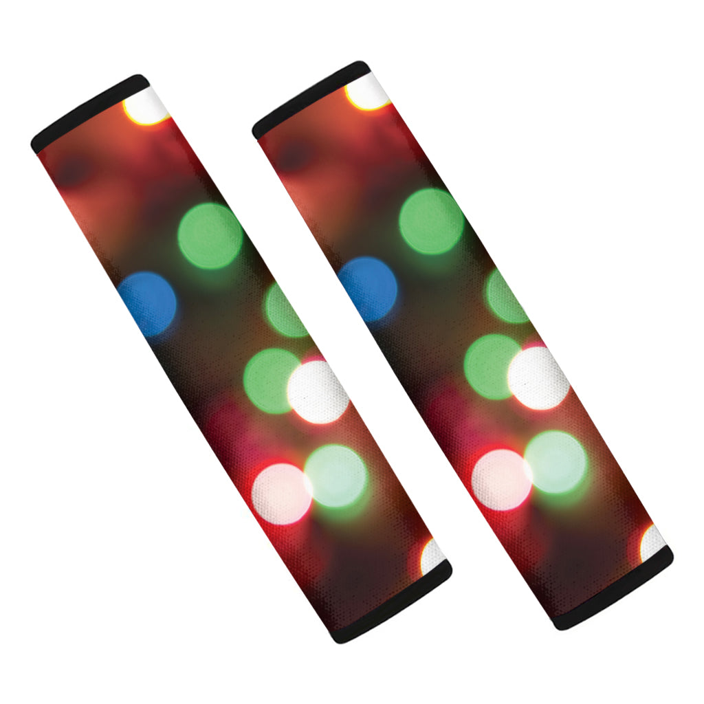 Defocused Christmas Lights Print Car Seat Belt Covers