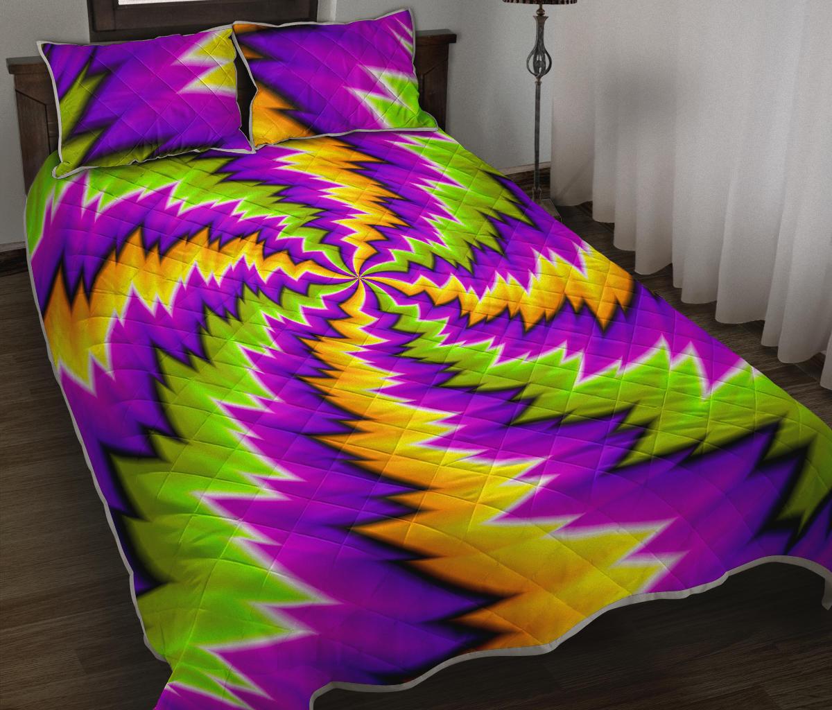 Dizzy Vortex Moving Optical Illusion Quilt Bed Set