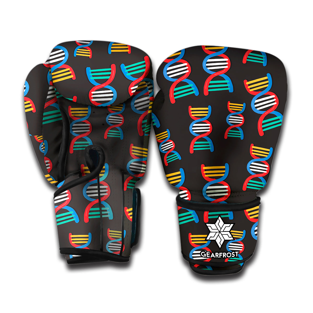 DNA Strands Pattern Print Boxing Gloves