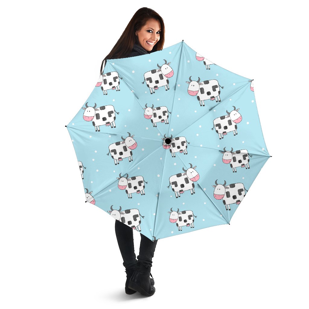 Doodle Cow Pattern Print Foldable Umbrella