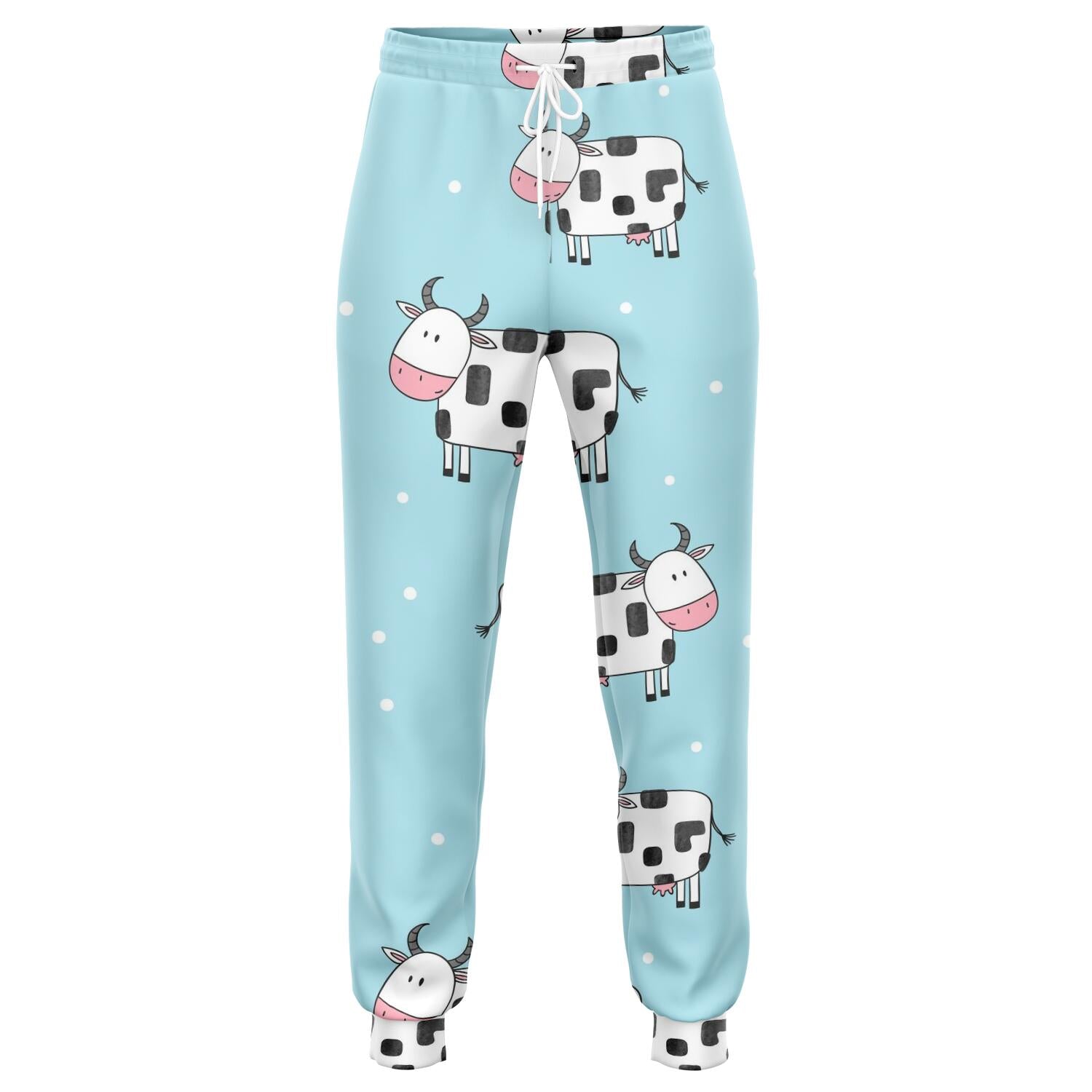 Doodle Cow Pattern Print Jogger Pants