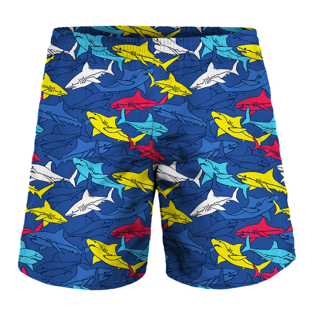 Doodle Shark Pattern Print Men's Shorts