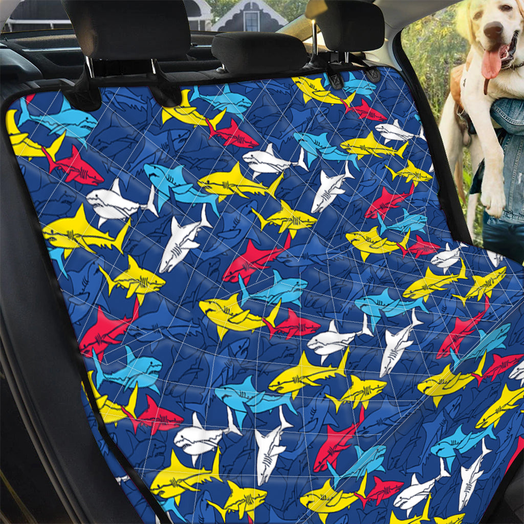 Doodle Shark Pattern Print Pet Car Back Seat Cover