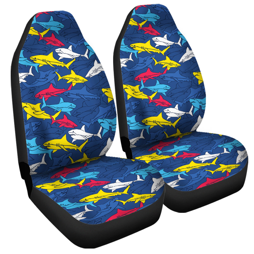 Doodle Shark Pattern Print Universal Fit Car Seat Covers
