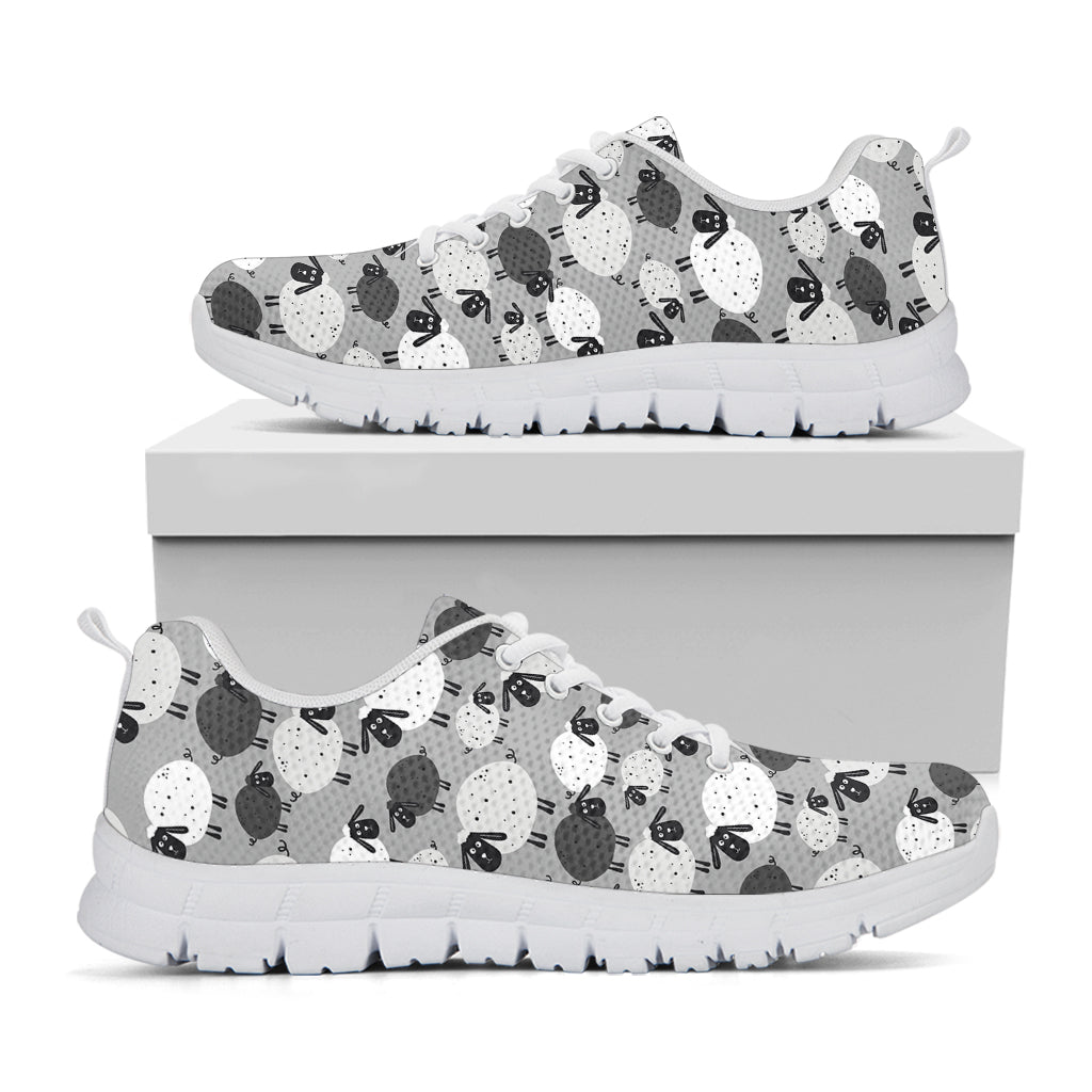 Doodle Sheep Pattern Print White Sneakers