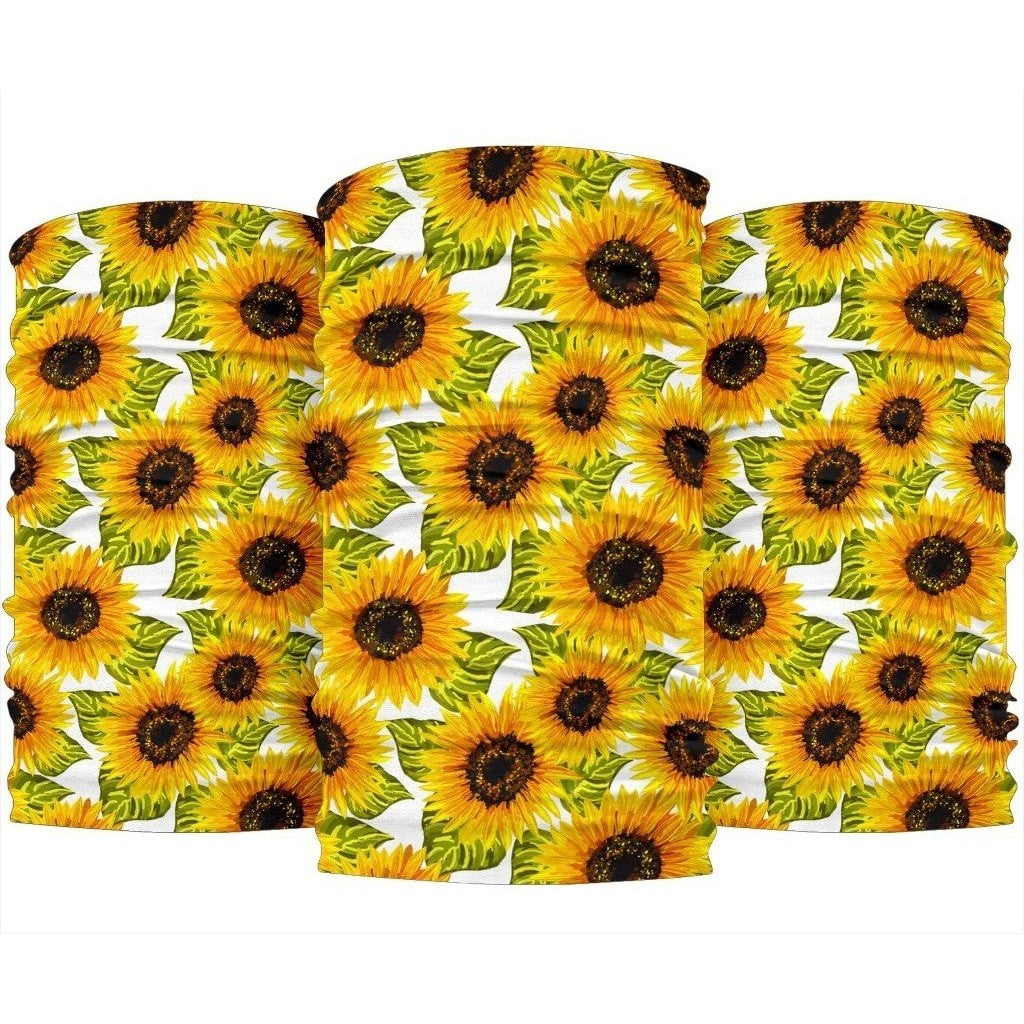 Doodle Sunflower Pattern Print 3-Pack Bandanas