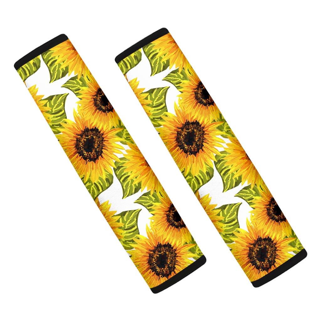 Doodle Sunflower Pattern Print Car Seat Belt Covers