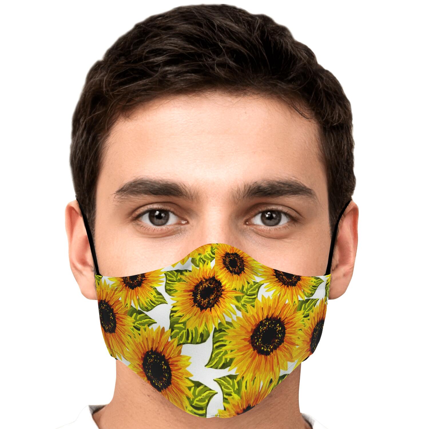 Doodle Sunflower Pattern Print Face Mask