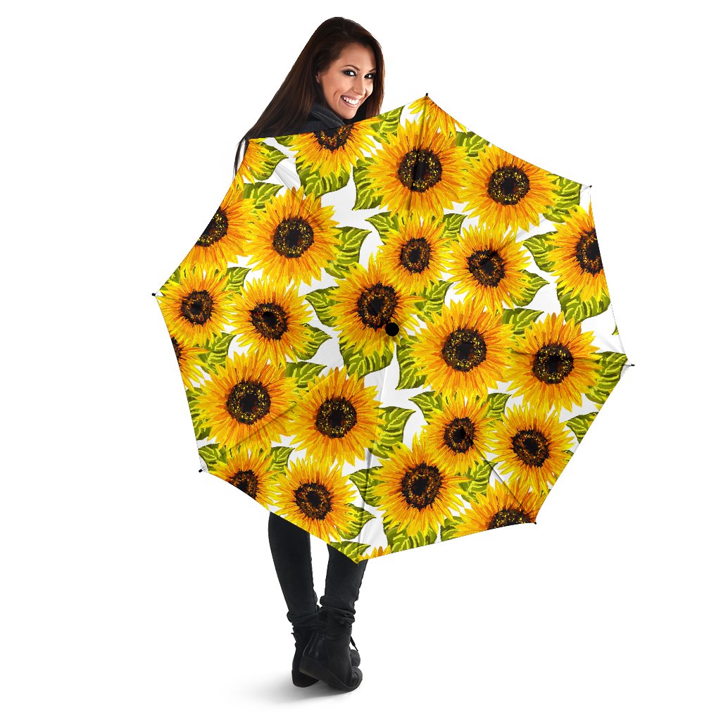 Doodle Sunflower Pattern Print Foldable Umbrella