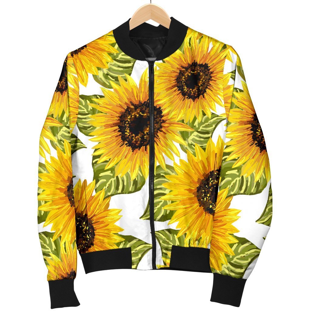 Doodle Sunflower Pattern Print Men's Bomber Jacket