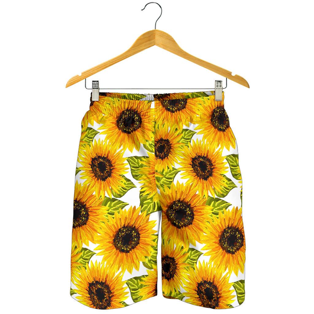 Doodle Sunflower Pattern Print Men's Shorts