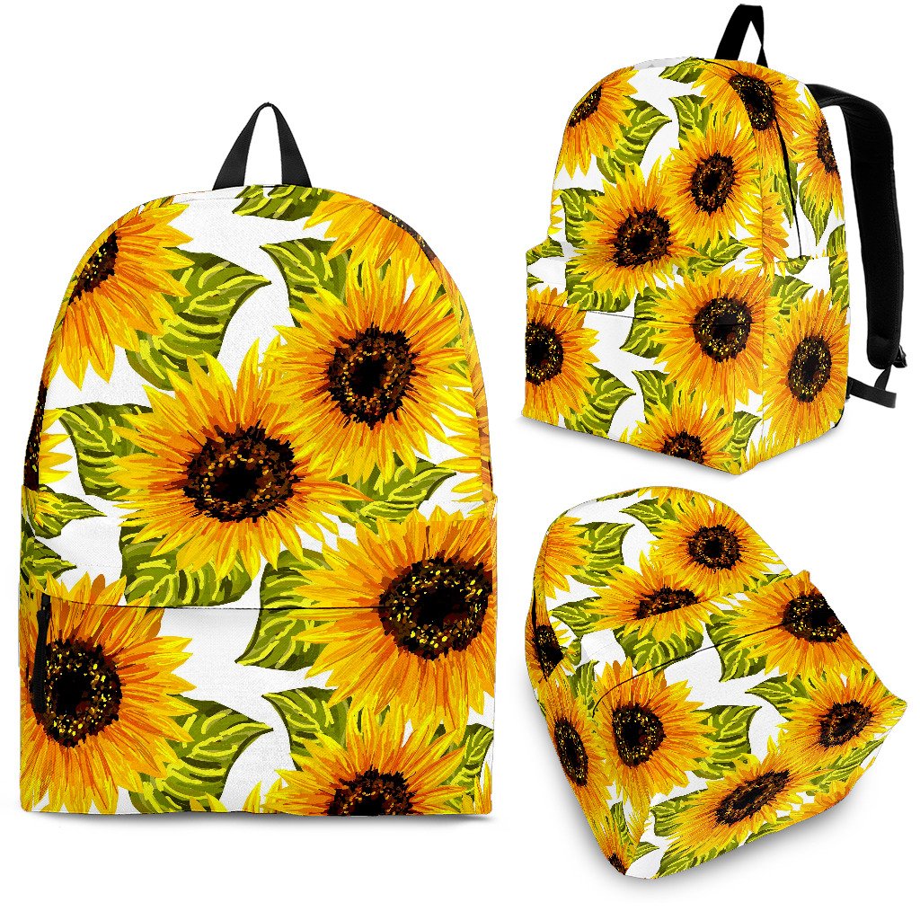 Doodle Sunflower Pattern Print School Backpack
