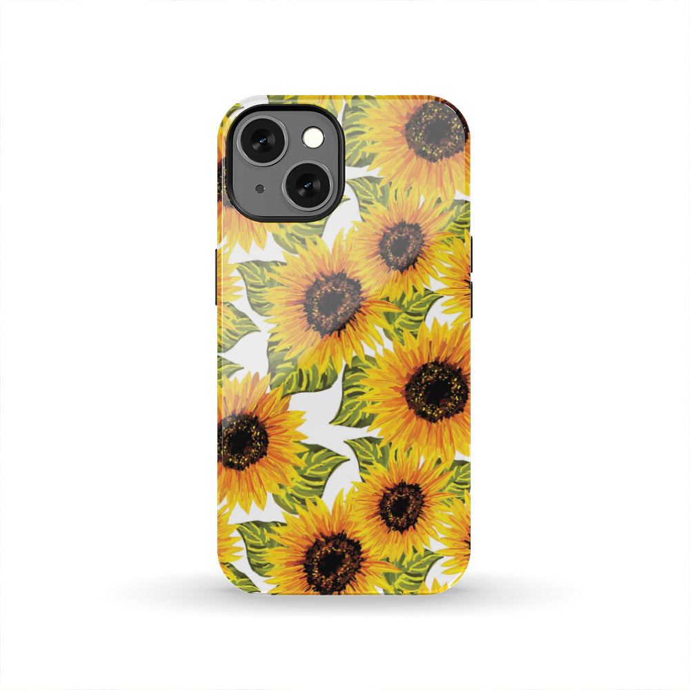 Doodle Sunflower Pattern Print Tough Phone Case