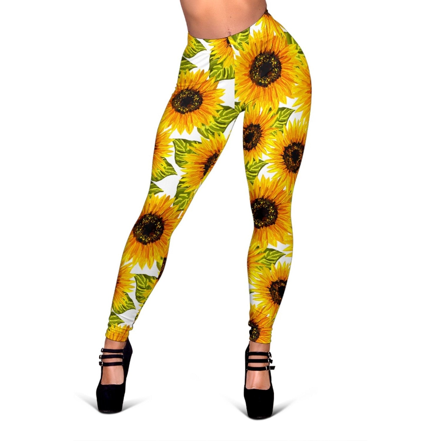 Doodle Sunflower Pattern Print Women's Leggings