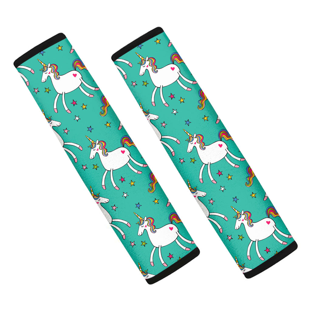 Doodle Unicorn Pattern Print Car Seat Belt Covers