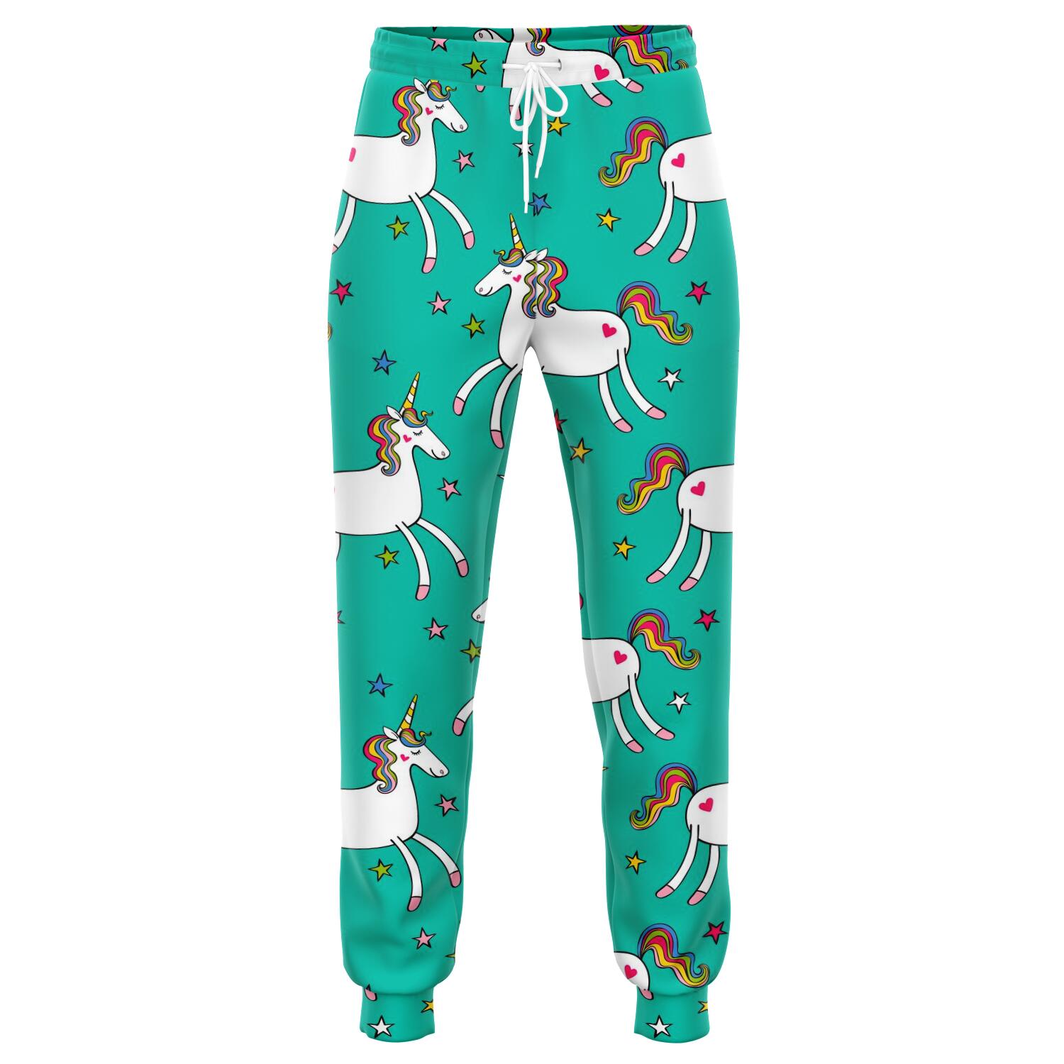 Doodle Unicorn Pattern Print Jogger Pants