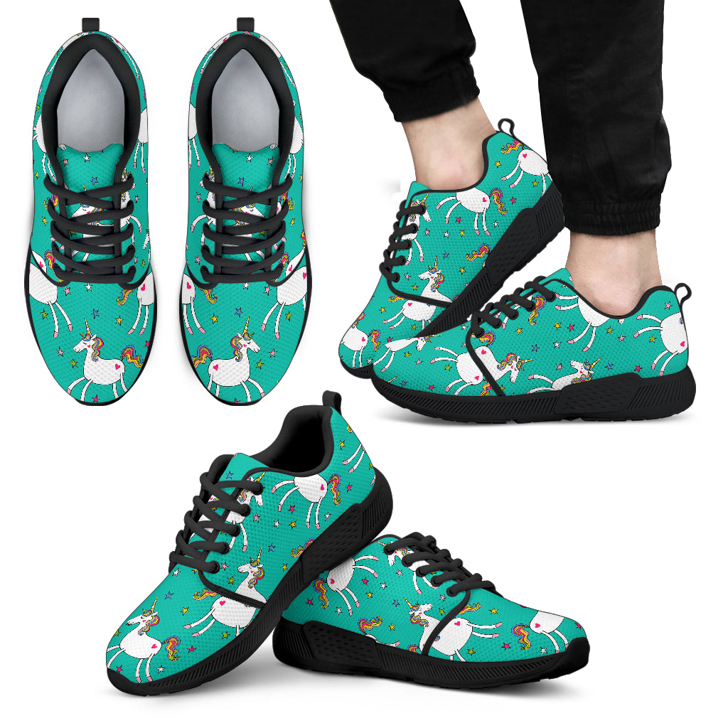 Doodle Unicorn Pattern Print Men's Athletic Shoes