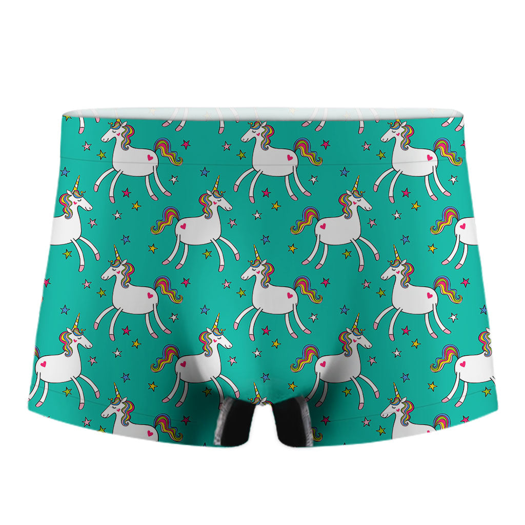 Doodle Unicorn Pattern Print Men's Boxer Briefs