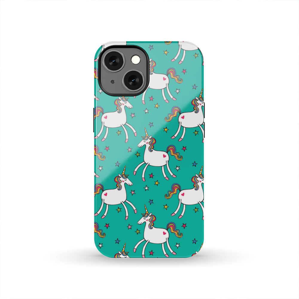 Doodle Unicorn Pattern Print Tough Phone Case