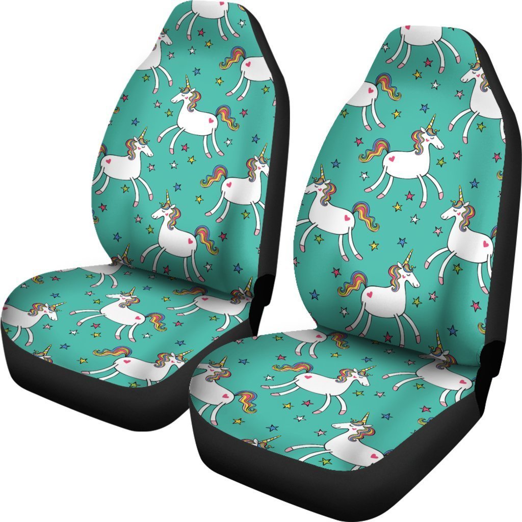 Doodle Unicorn Pattern Print Universal Fit Car Seat Covers