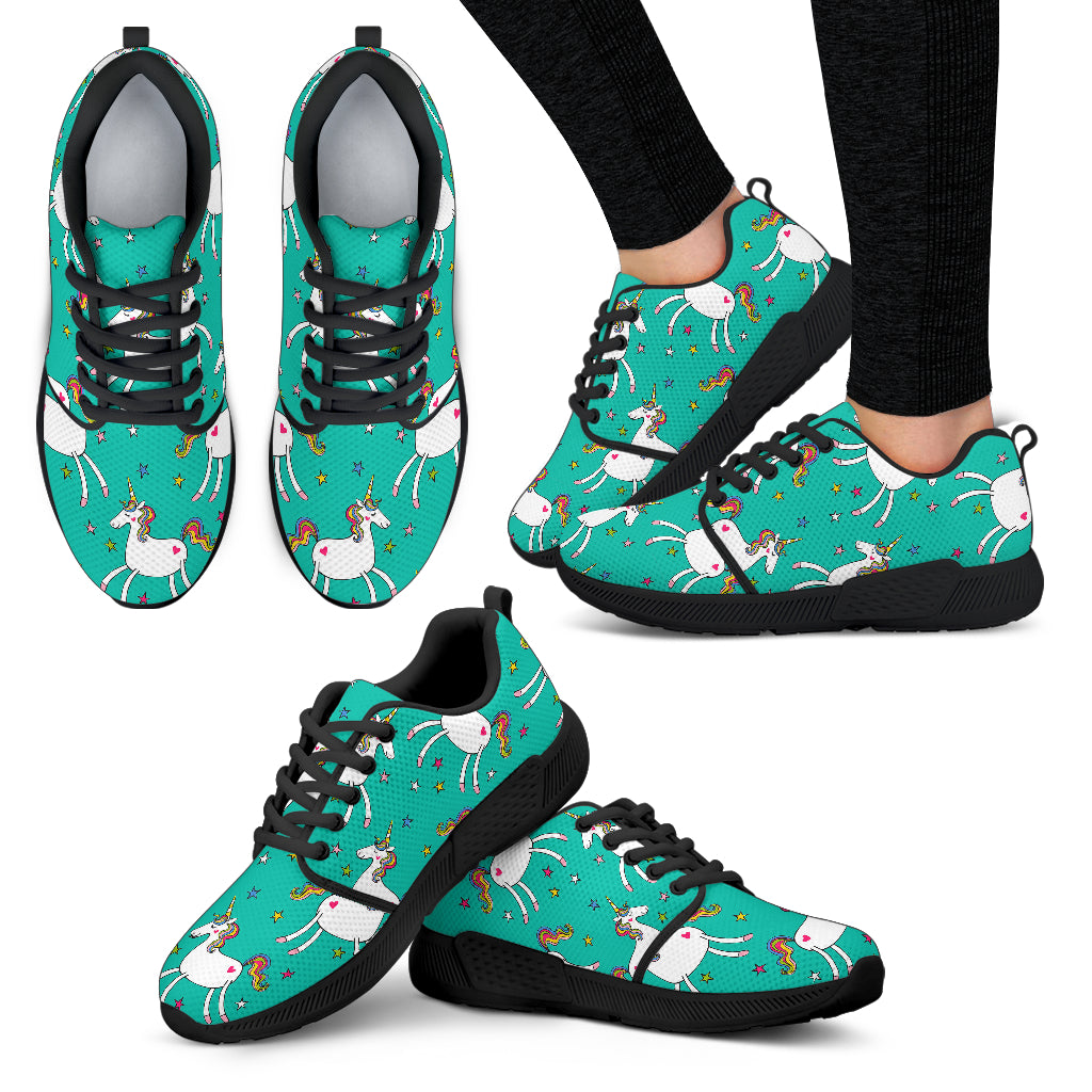 Doodle Unicorn Pattern Print Women's Athletic Shoes