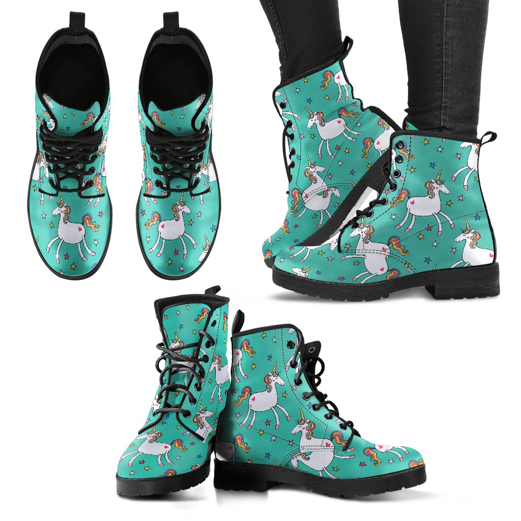 Doodle Unicorn Pattern Print Women's Boots