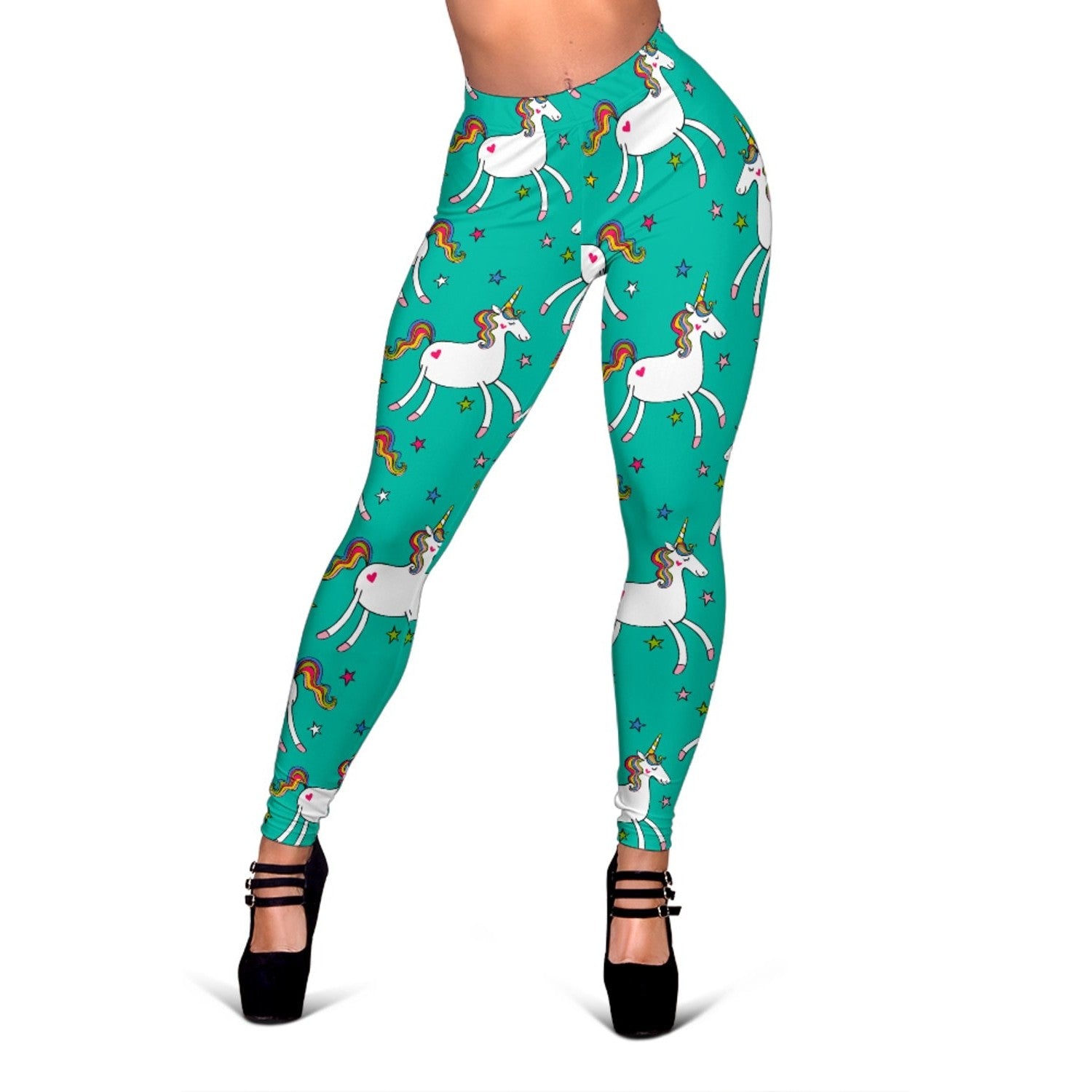 Doodle Unicorn Pattern Print Women's Leggings