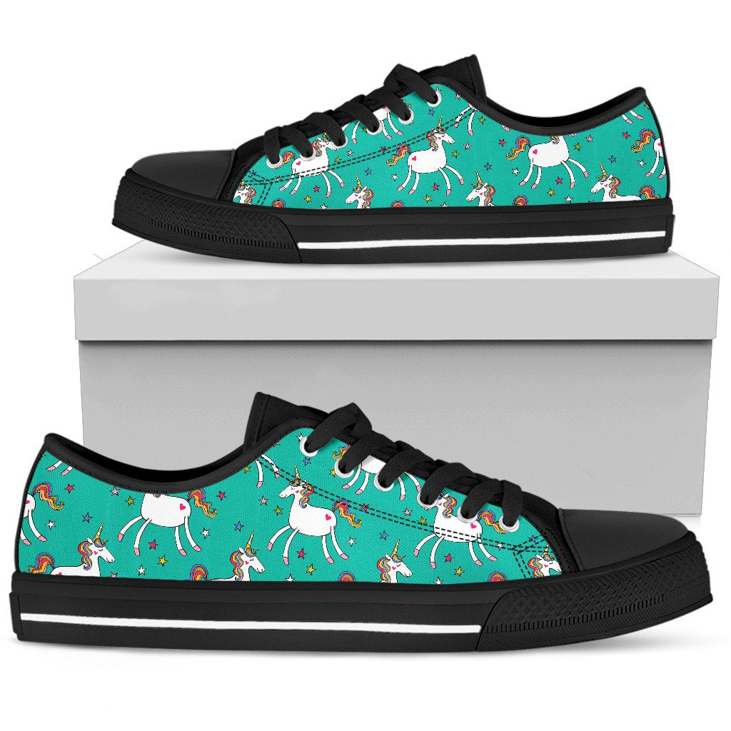 Doodle Unicorn Pattern Print Women's Low Top Shoes