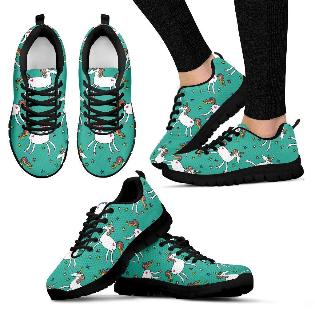 Doodle Unicorn Pattern Print Women's Sneakers