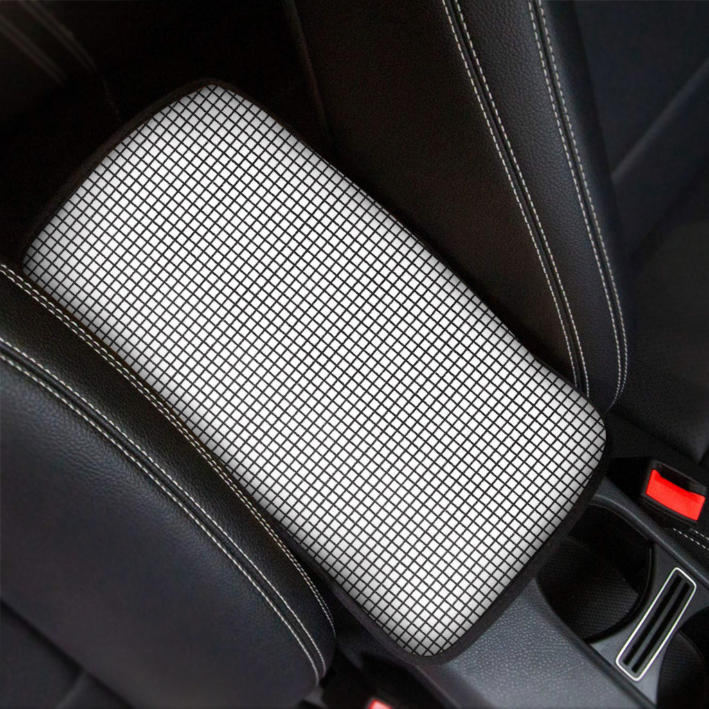 Doodle Windowpane Pattern Print Car Center Console Cover