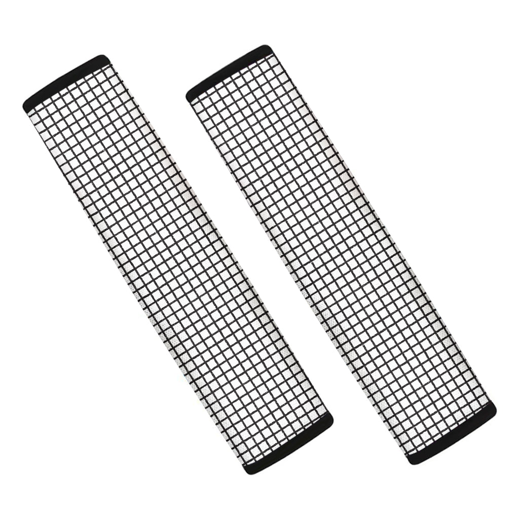 Doodle Windowpane Pattern Print Car Seat Belt Covers