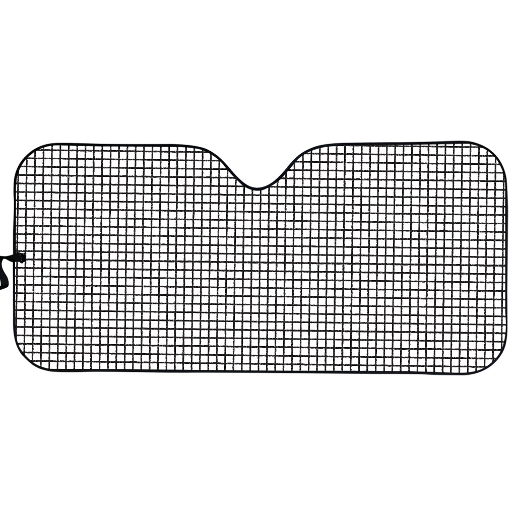 Doodle Windowpane Pattern Print Car Sun Shade