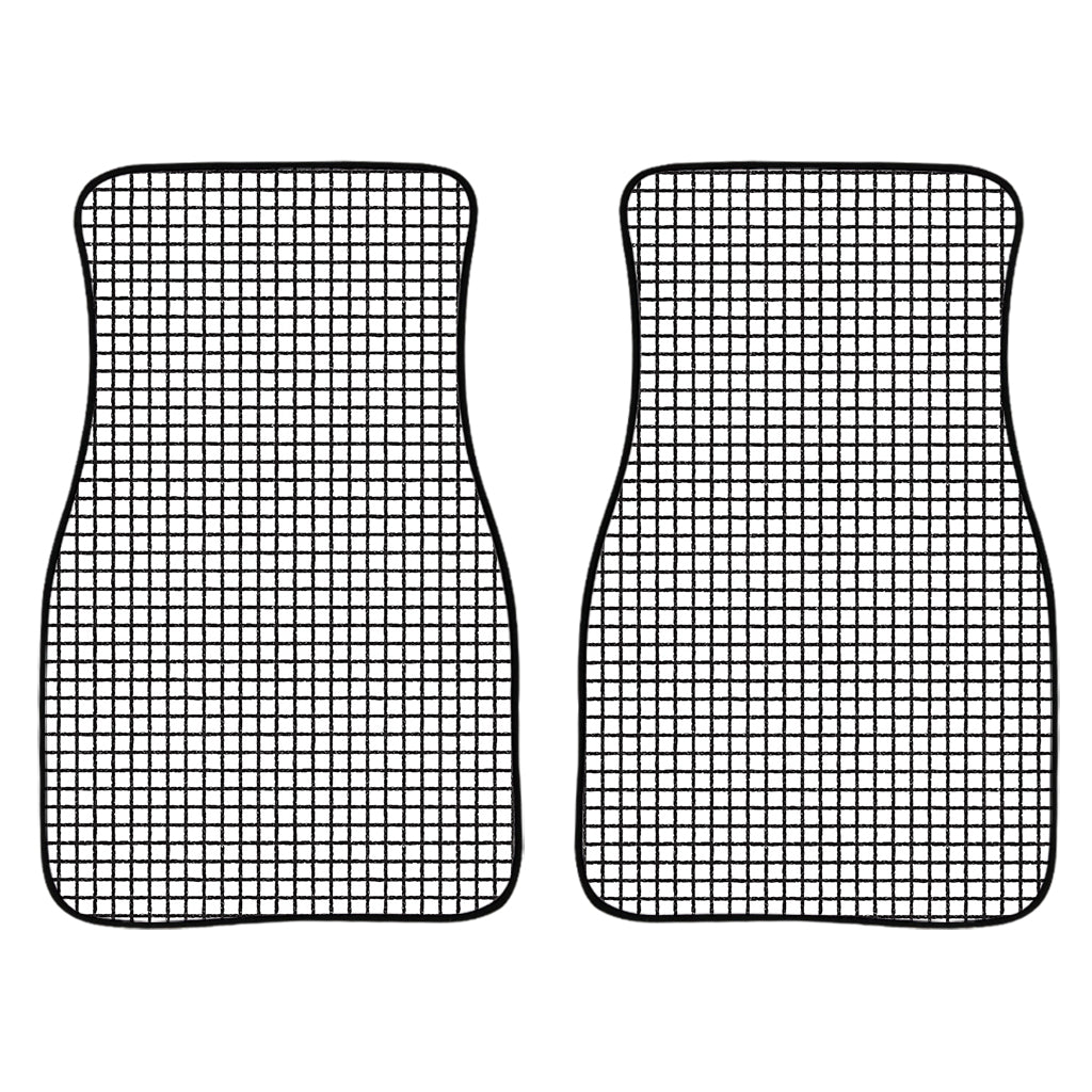 Doodle Windowpane Pattern Print Front Car Floor Mats