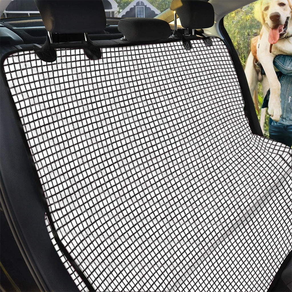 Doodle Windowpane Pattern Print Pet Car Back Seat Cover